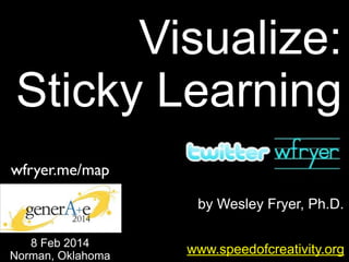 Visualize:
Sticky Learning
wfryer.me/map
by Wesley Fryer, Ph.D.
8 Feb 2014
Norman, Oklahoma

www.speedofcreativity.org

 