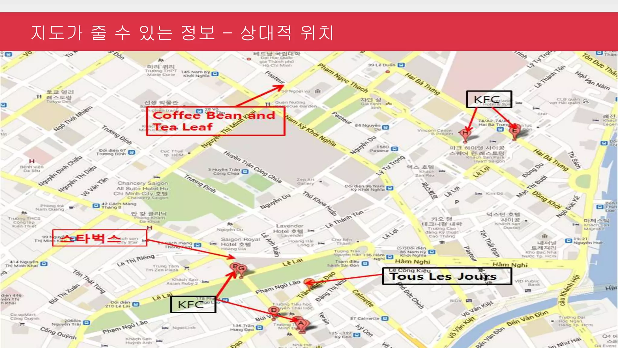 지도가 줄 수 있는 정보 - 상대적 위치
 