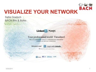 VISUALIZE YOUR NETWORK Sallie Goetsch BACN Bits & Bytes 3/23/2011 1 