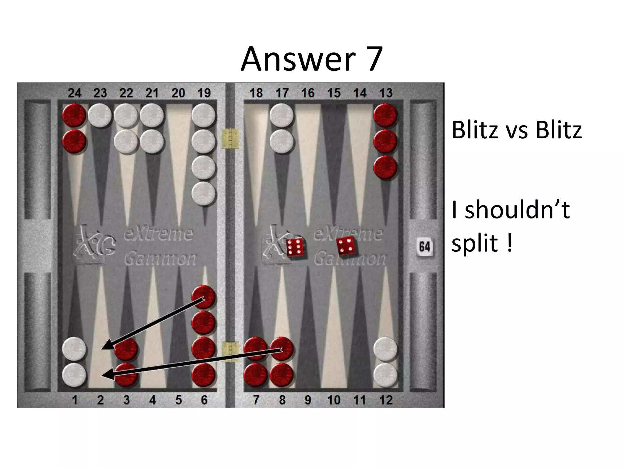 Answer 7
Blitz vs Blitz
I shouldn’t
split !
 