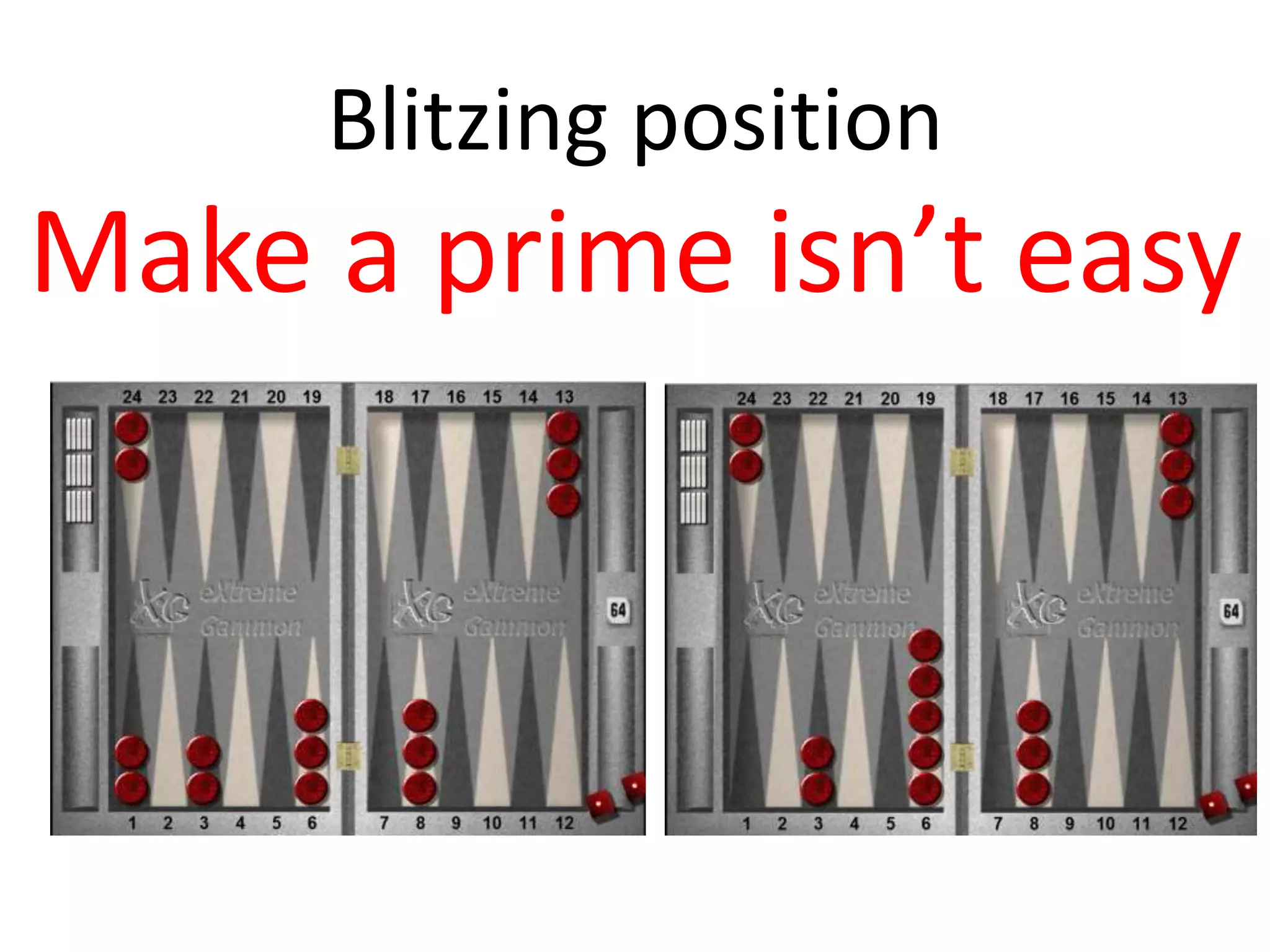 Blitzing position
Make a prime isn’t easy
 