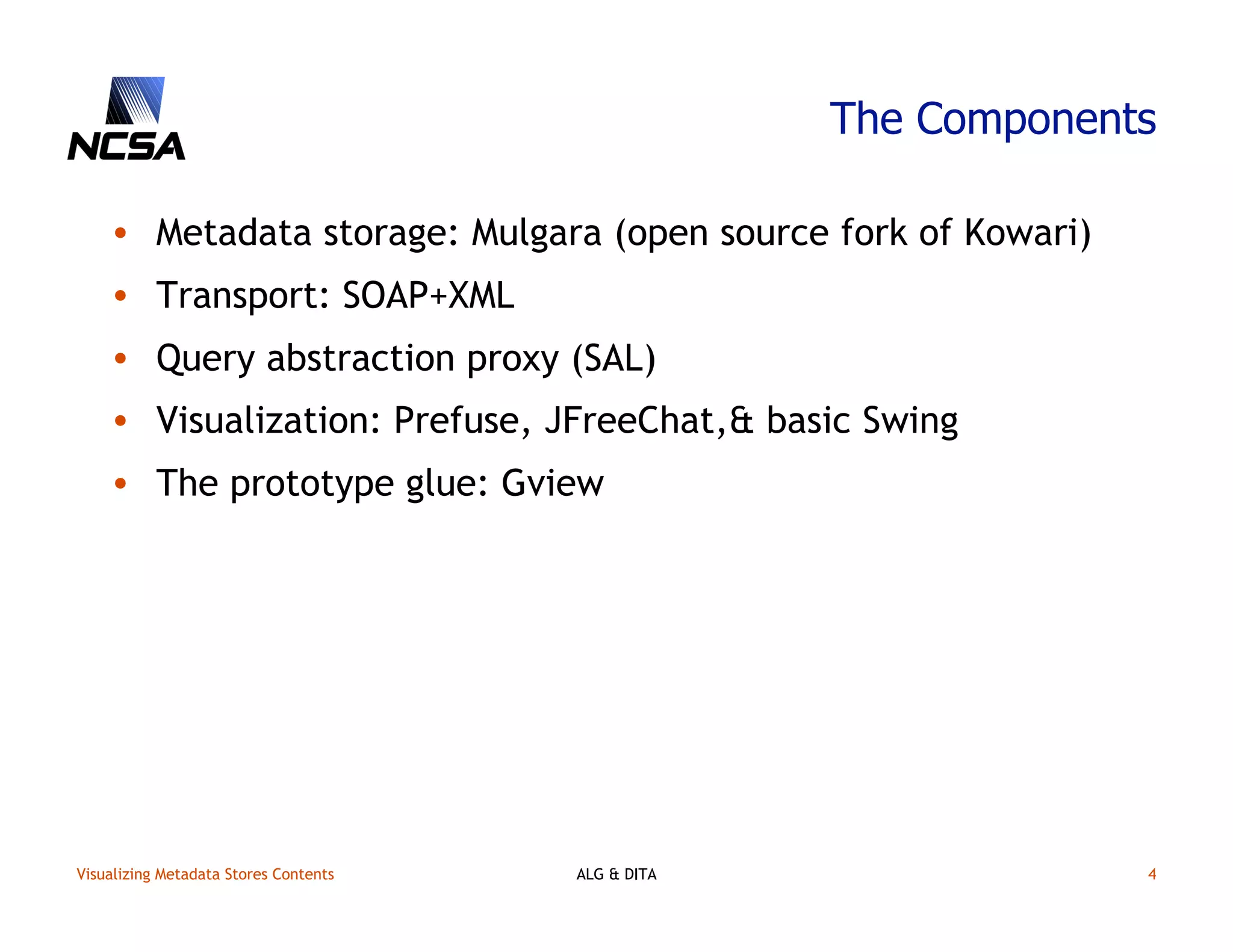Visualizing content in metadata stores
