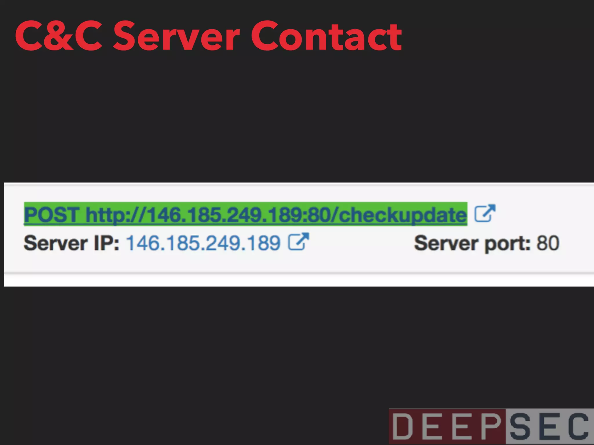 C&C Server Contact
 