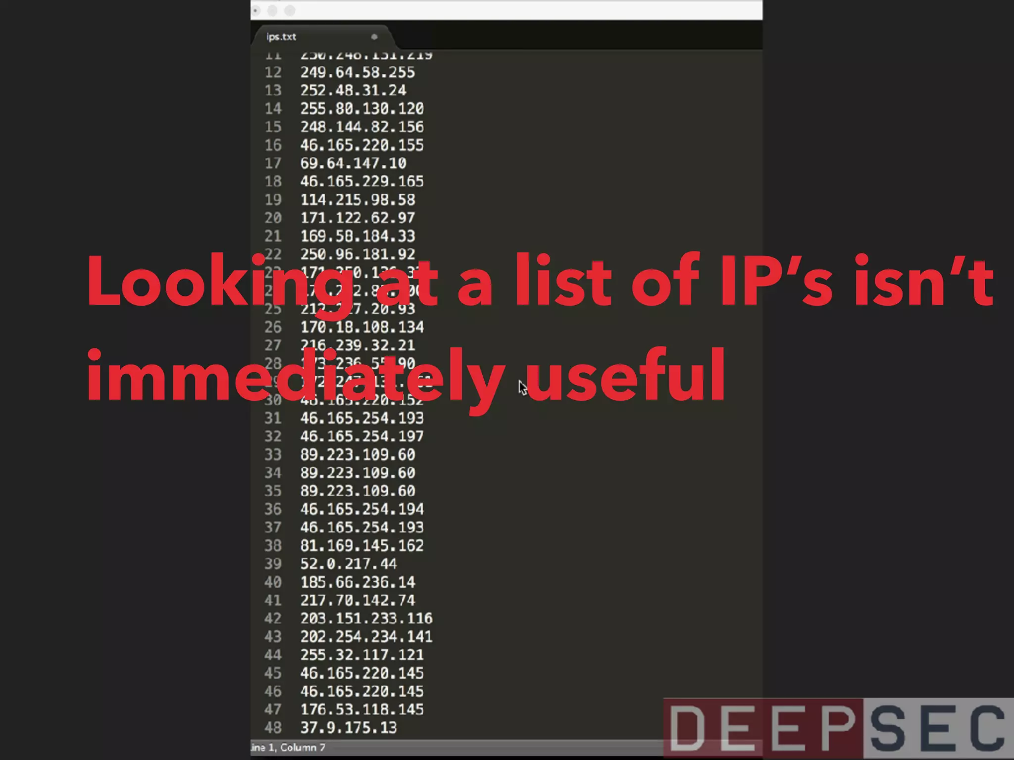 Looking at a list of IP’s isn’t
immediately useful
 