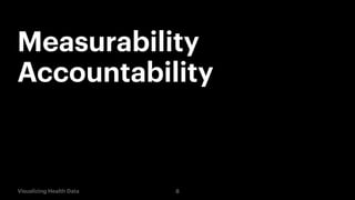 Measurability
Accountability

Visualizing Health Data

8

 
