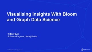 © 2022 Neo4j, Inc. All rights reserved.
Visualising Insights With Bloom
and Graph Data Science
Yi Ren Sum
Software Engineer, Neo4j Bloom
 