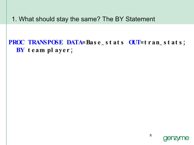 Visualizing Proc Transpose | PPT