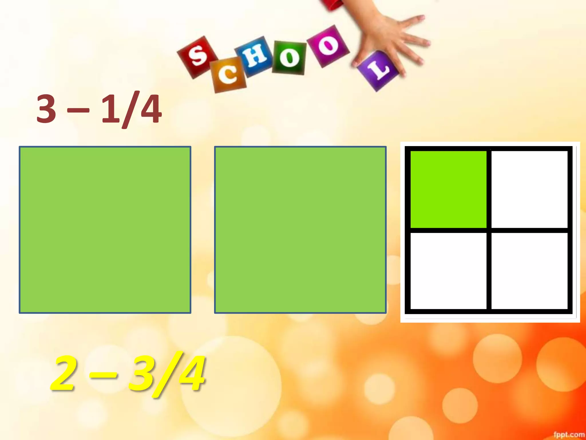 Visualizing subtraction of fraction with a whole number | PPT