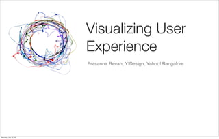 Visualizing User
Experience
Prasanna Revan, Y!Design, Yahoo! Bangalore
Saturday, July 13, 13
 