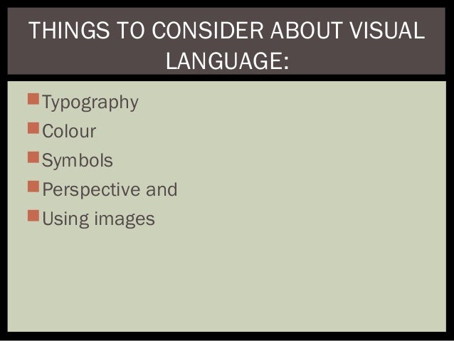Visual Language Skills Y9 Visual Language Skills Y9