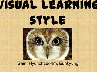 Visual learning
     style


   Shin, Hyunchae/Kim, Eunkyung
 