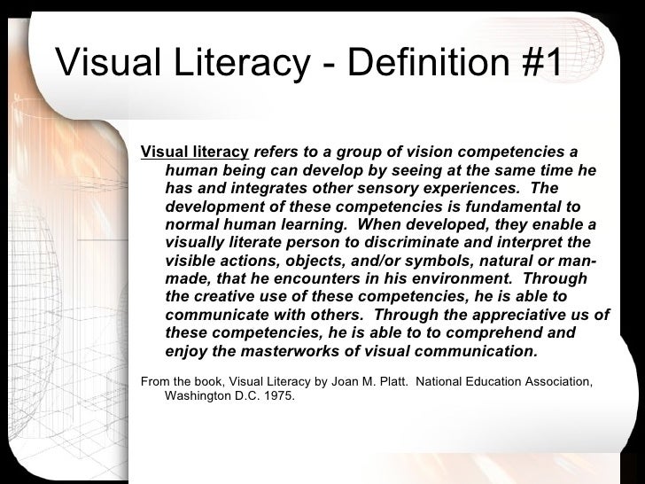 visual literacy visual literacy definitions