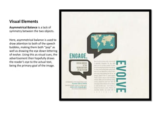 Figure-ground Gestalt processing allows the mind to process images that wouldn’t actually exist—we make the images work in our heads through a psychological process called perception. Here, the advertisers have replaced what would be baby poop with an image of a farm, implying that the food is so organic that even the baby’s poop will reflect its organic origins. 