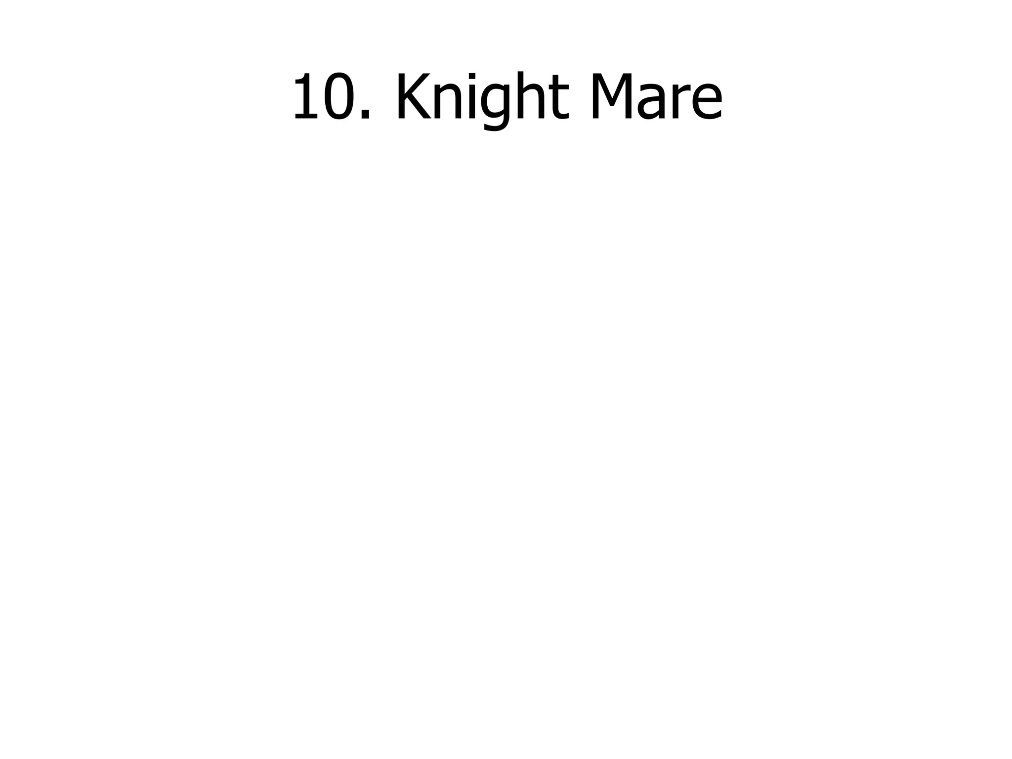 10. Knight Mare 