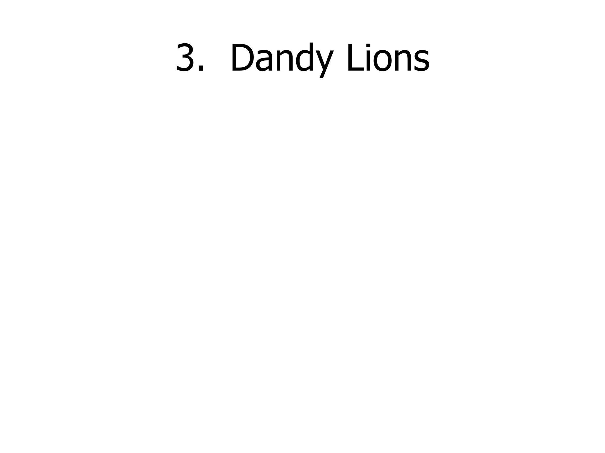 3.  Dandy Lions 
