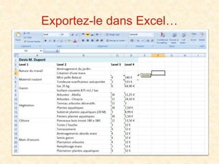 Exportez-le dans Excel…
 