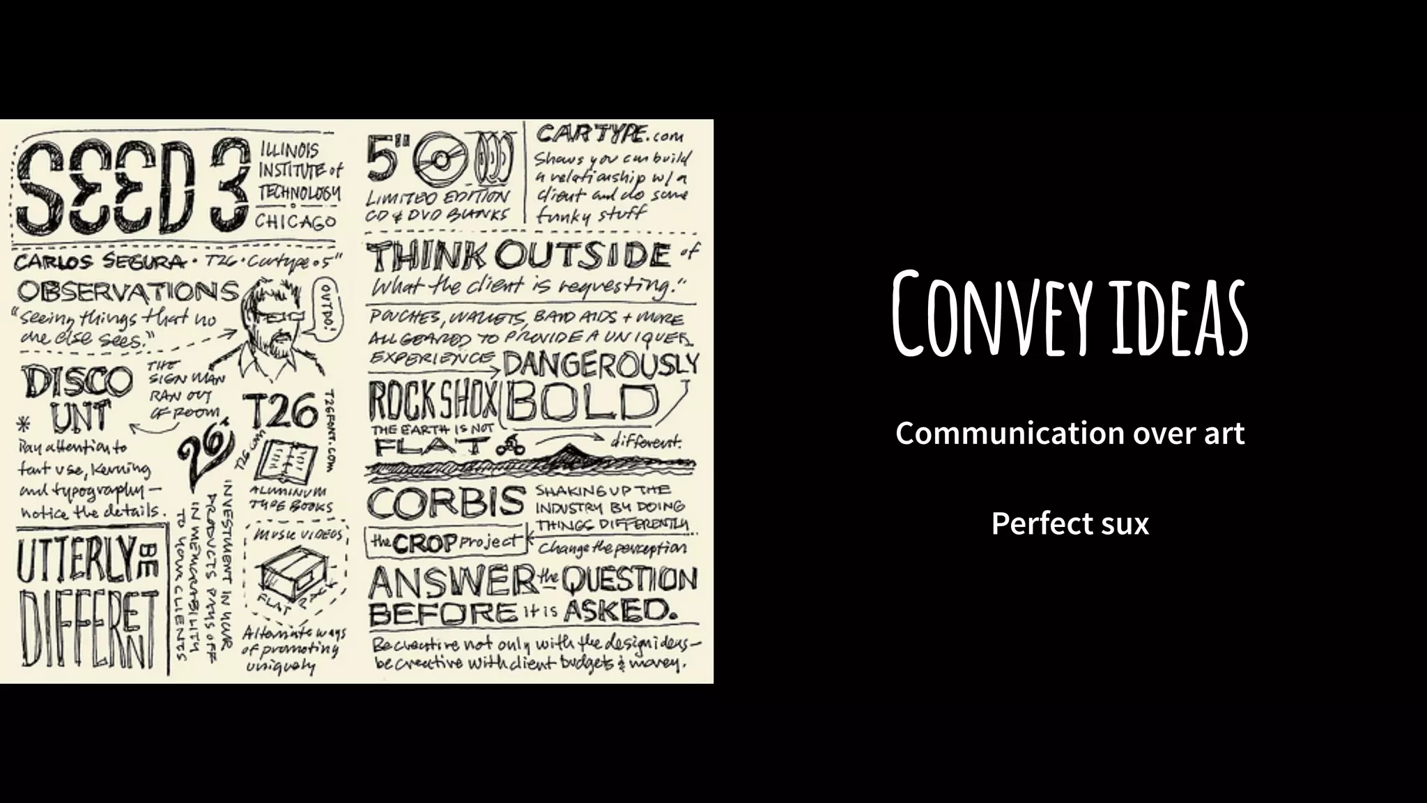 Conveyideas
Communication over art
Perfect sux
 
