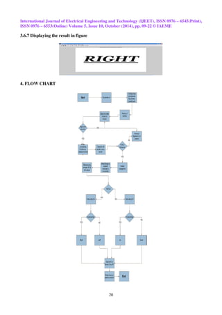 International Journal of Electrical Engineering and Technology (IJEET), ISSN 0976 – 6545(Print), 
ISSN 0976 – 6553(Online) Volume 5, Issue 10, October (2014), pp. 09-22 © IAEME 
20 
3.6.7 Displaying the result in figure 
4. FLOW CHART 
 