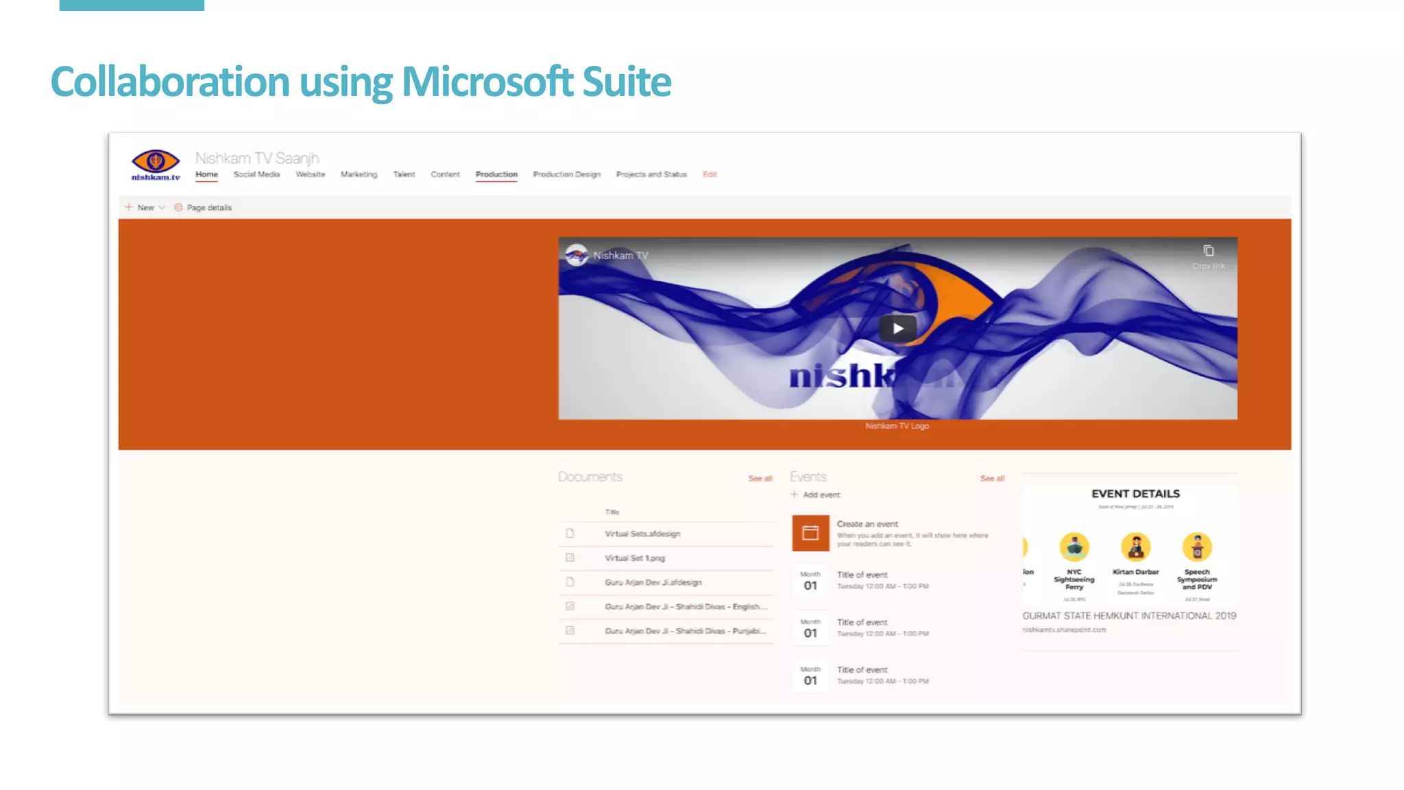 Collaboration	using	Microsoft	Suite
 