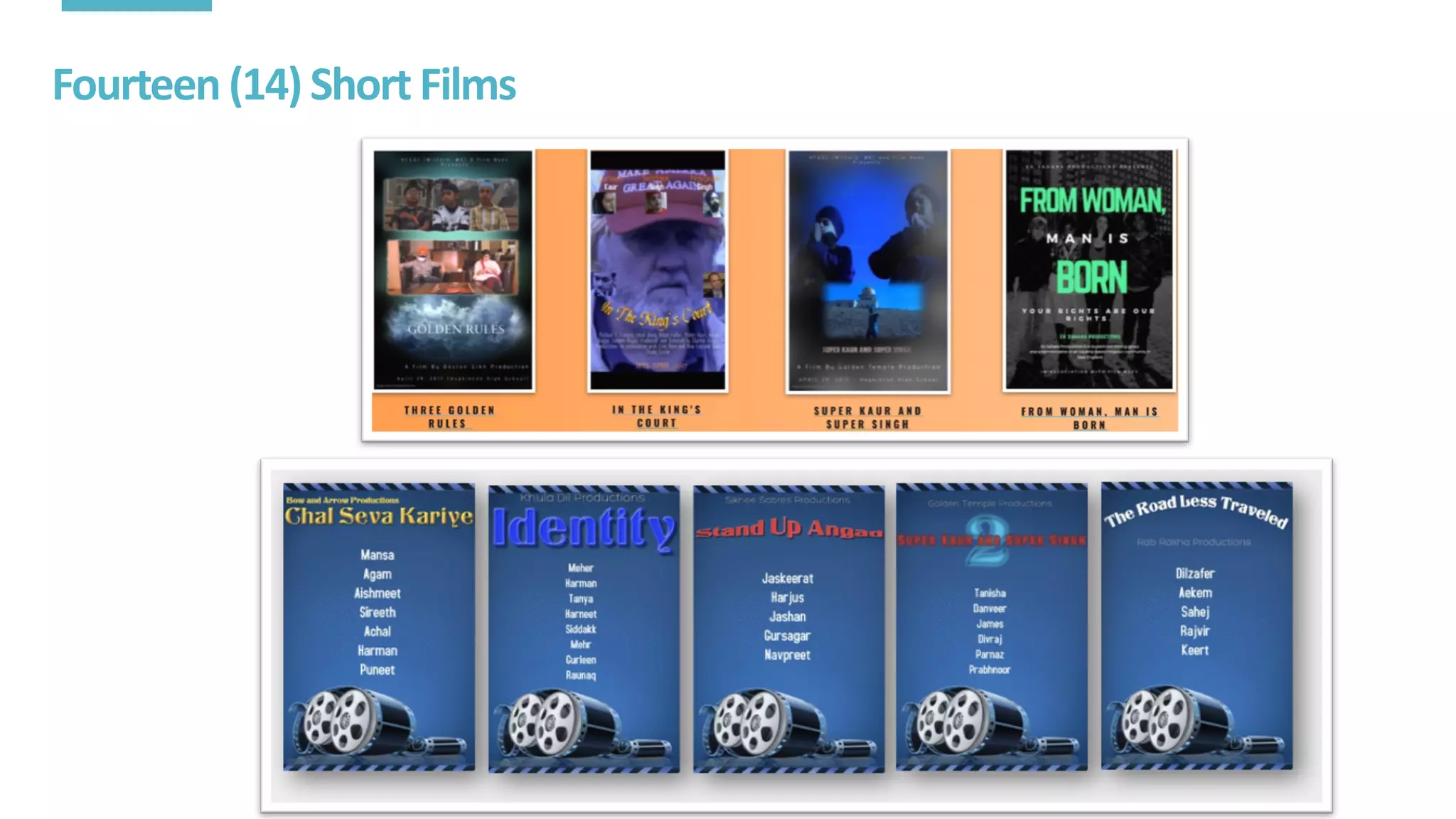 Fourteen	(14)	Short	Films
 
