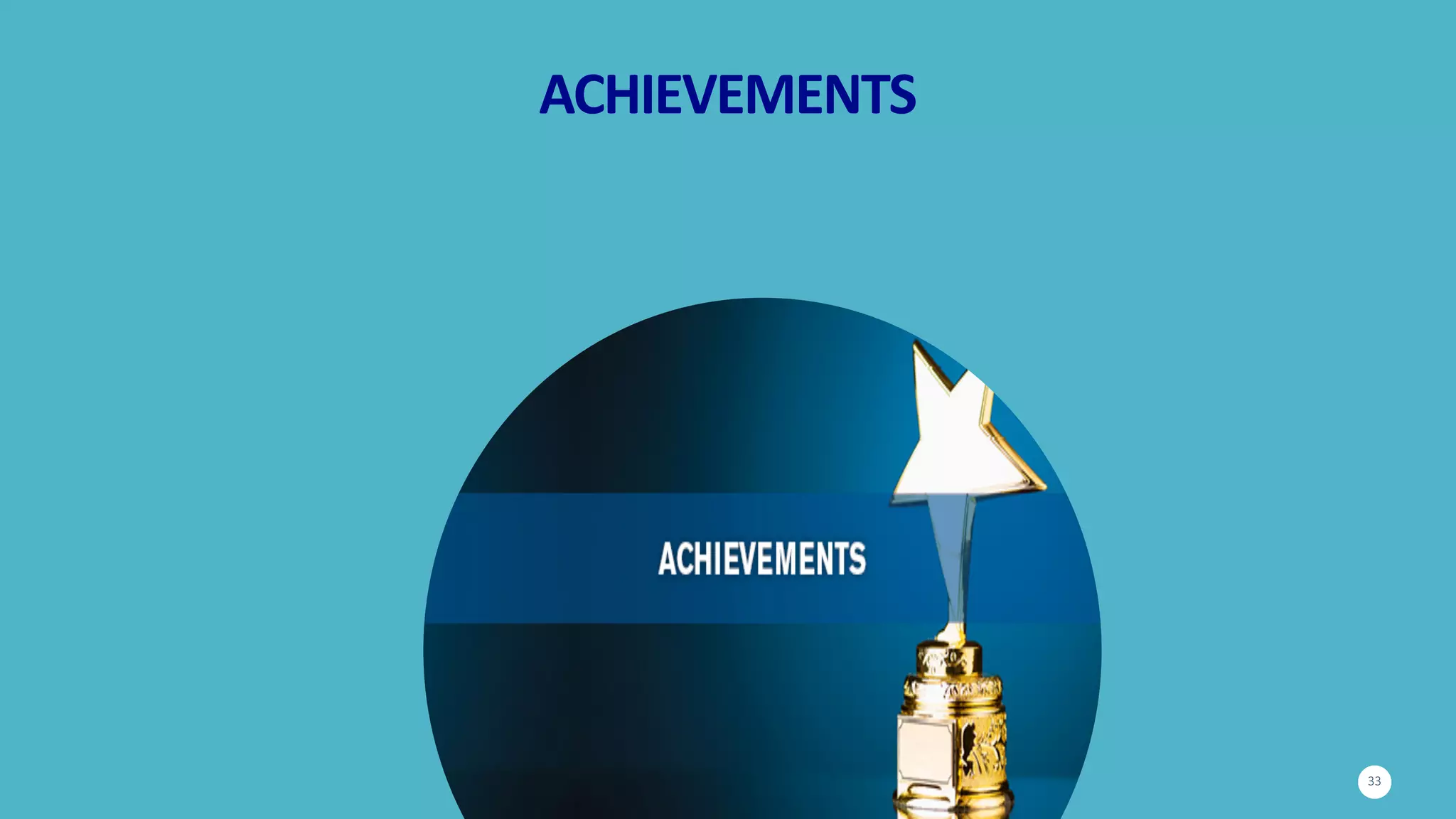 ACHIEVEMENTS
33
 