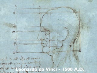 daVinci head drawing: working out dimensions
Leonardo da Vinci - 1500 A.D.
 