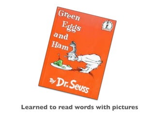 We learned to read
faster with pictures
Learned to read words with pictures
 
