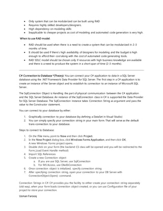 MCS,BCS-7(A,B) Visual programming Syllabus for Final exams @ ISP | PDF
