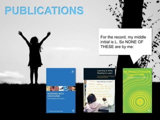 PUBLICATIONS

               For the record, my middle
               initial is L. So NONE OF
               THESE are by me:
 