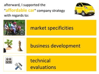 Torpedo car  (1899) Renault Zoe (2011) Peugeot BB1  (2011) for electric vehicles... Global registrations  [Millions cars] 0 20 M cars 40 M cars 60 M cars 80 M cars 2010 2012 2014 2016 2018 2020 Sources:   (1) Continental Automotive internal forecasts, Oct 2009  (including range extender and serial hybrid vehicles) (2) Electric Vehicle Breakthrough, Renault, Jérôme Perrin, Dec 2009 worldwide electric vehicle forecasts Smart ED (2008) Continental forecast 1 1.2  millions cars Continental forecast 1   3  millions cars Renault forecast 2 : 6  millions cars Renault forecast 2 : 3  millions cars GM EV1  (1996) 