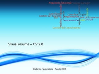 Visual resume – CV 2.0




               Guillermo Rademakers - Agosto 2011
 