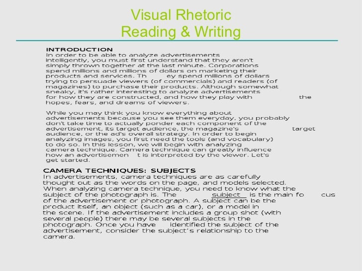 Visual rhetoric essay