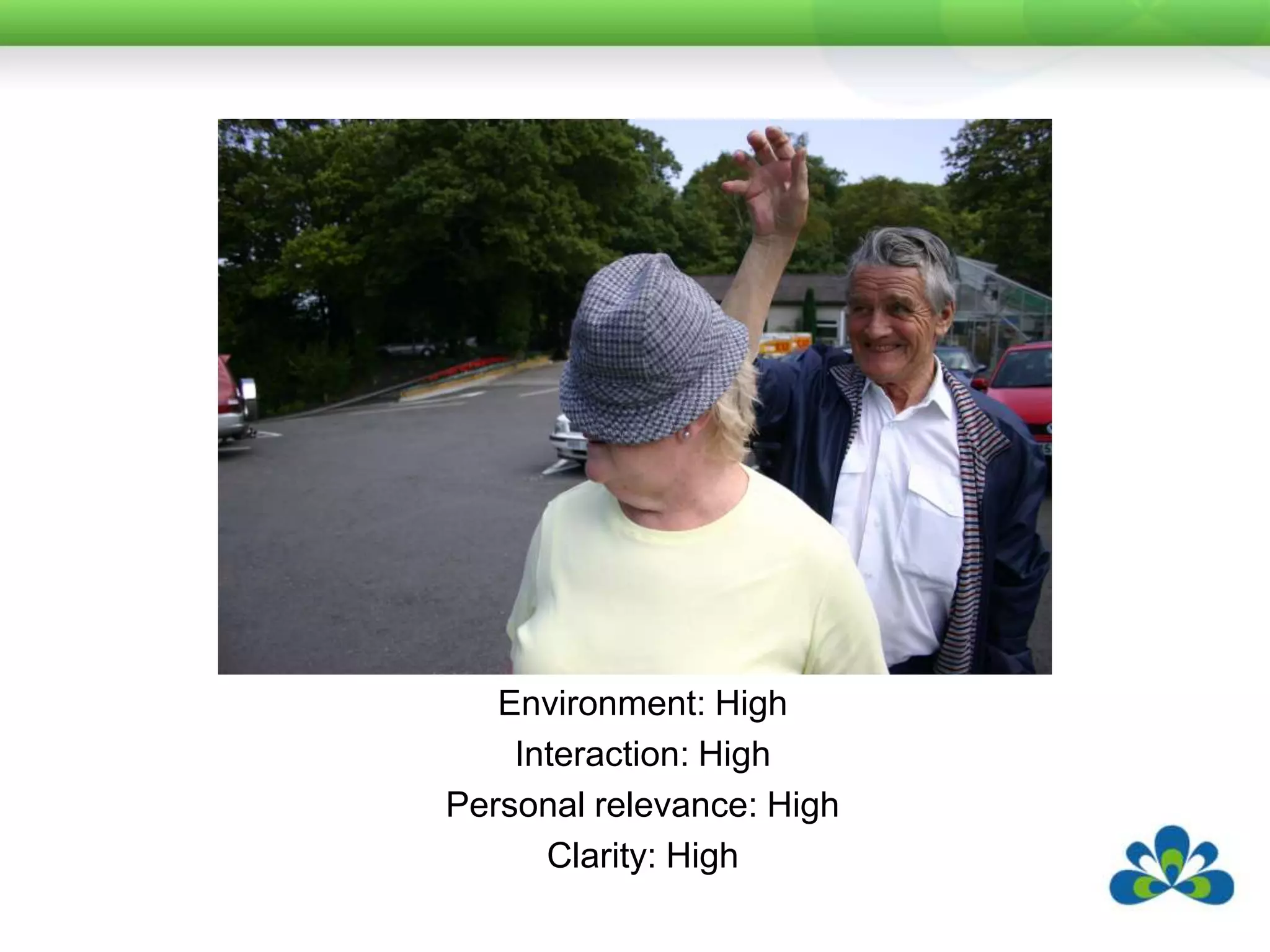 Environment: HighInteraction: HighPersonal relevance: HighClarity: High