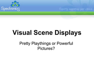 Visual Scene Displays Pretty Playthings or Powerful Pictures? 