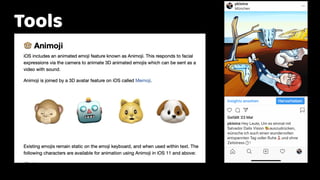 4
5
h"ps://emojipedia.org/animoji/
Tools
https://emojipedia.org/animoji/
 