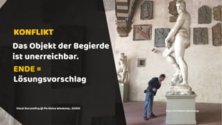 Das Objekt der Begierde
ist unerreichbar.
KONFLIKT
ENDE =
Lösungsvorschlag
Foto: Pia Kleine Wieskamp
Visual Storytelling @ Pia Kleine Wieskamp , 3/2020
 