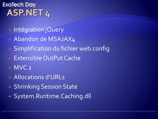 CLR késako ?C# 4Parallel Extensions F#MEFCode ContractDLRCLR 4