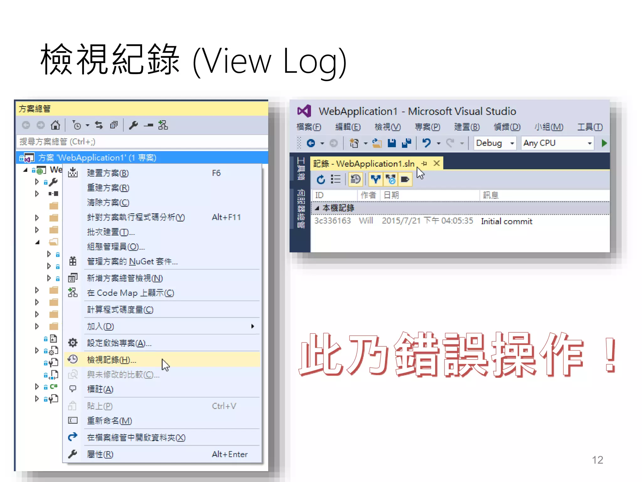 檢視紀錄 (View Log)
12
 