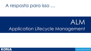 www.konia.com.br
A resposta para isso …
.
ALM
Application Lifecycle Management
 