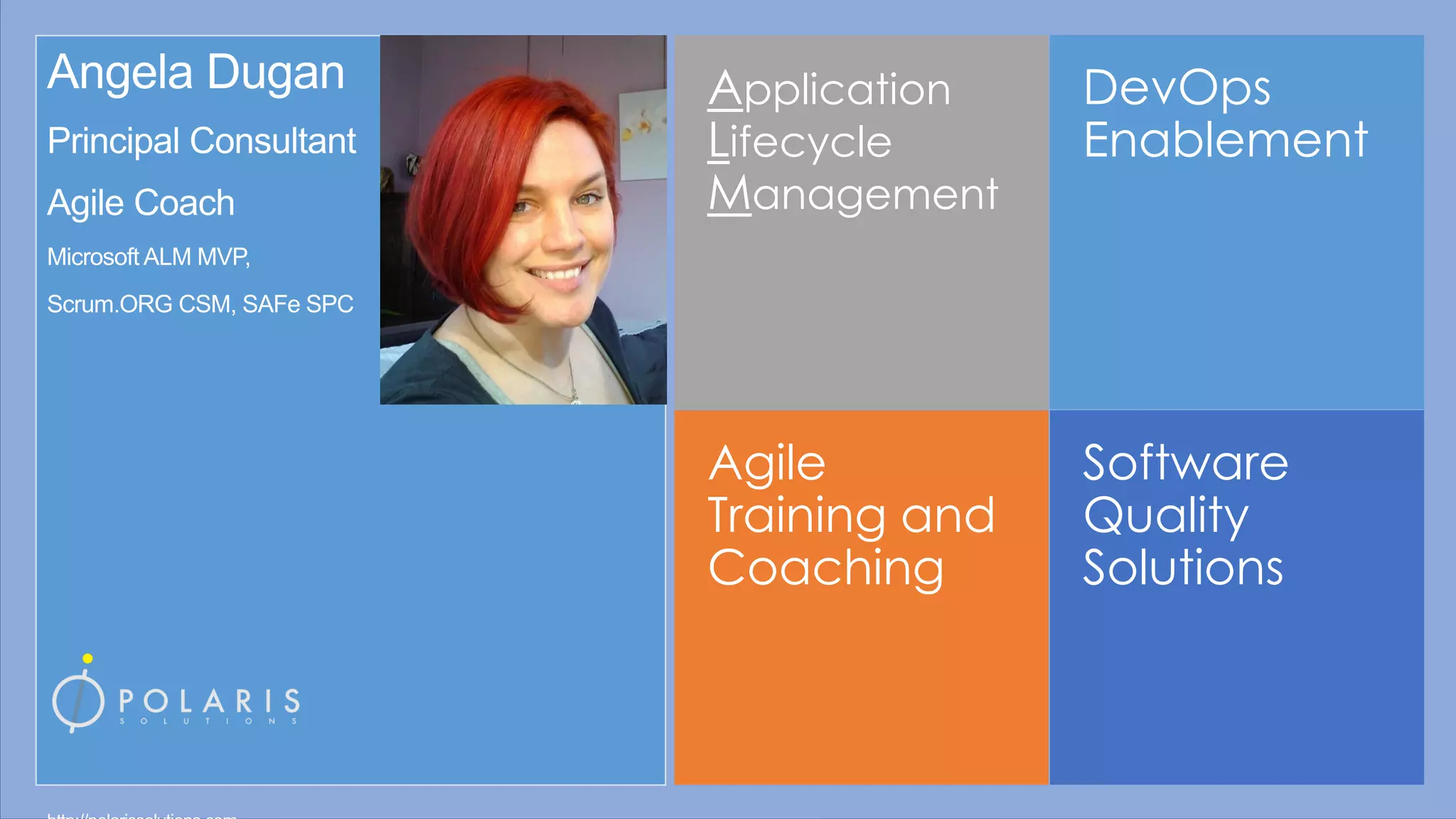 Software
Quality
Solutions
DevOps
Enablement
Agile
Training and
Coaching
Application
Lifecycle
Management
 