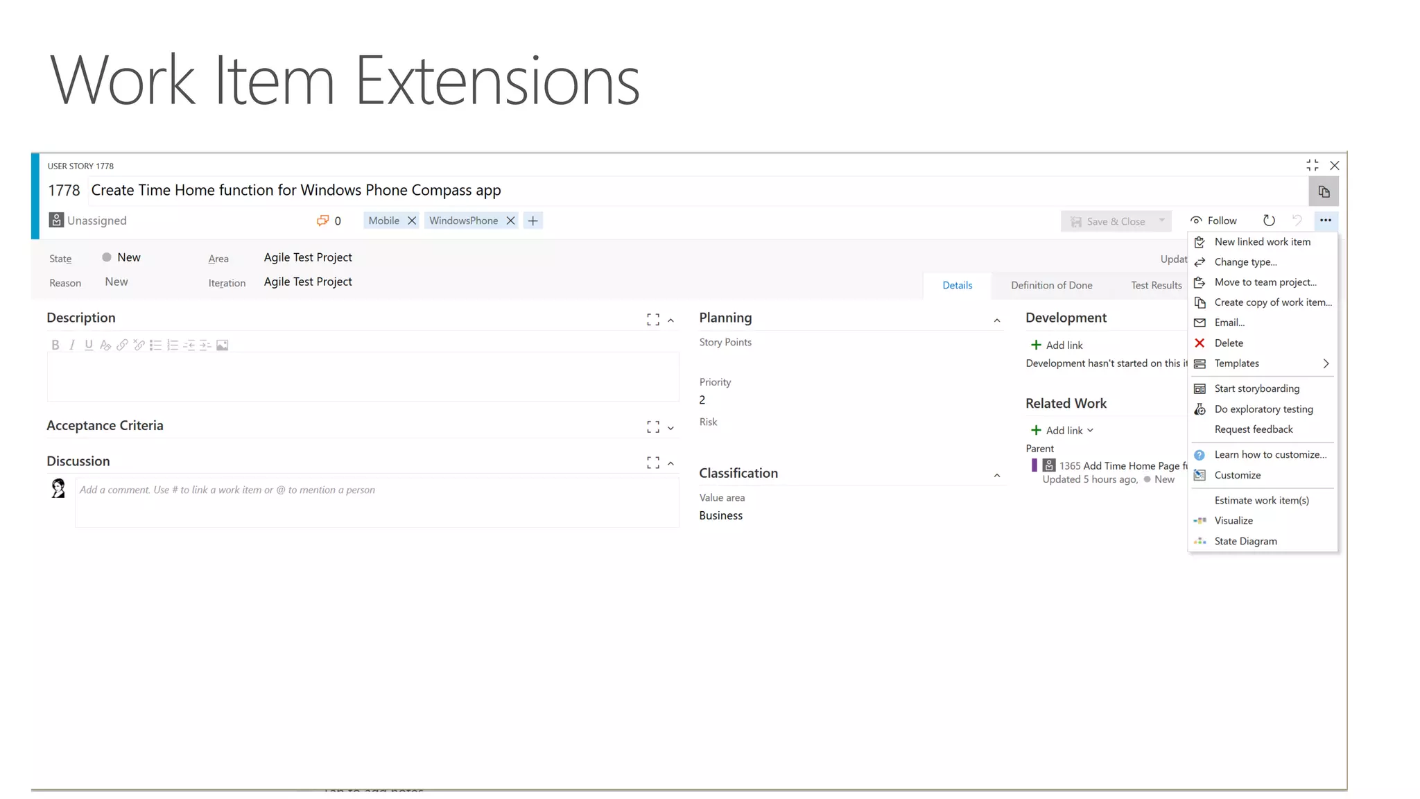 Work Item Extensions
 