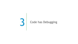 3 Code has Debugging
 