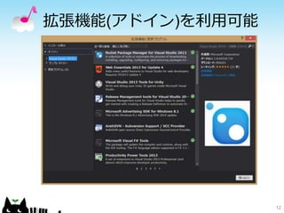 拡張機能(アドイン)を利用可能
12
 