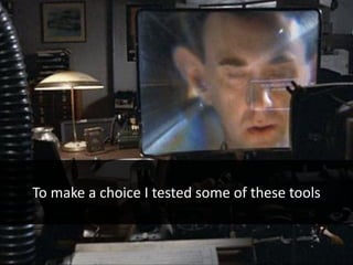 To make a choice I tested some of these tools

 