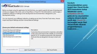 Visual studio kurulumu | PPTX