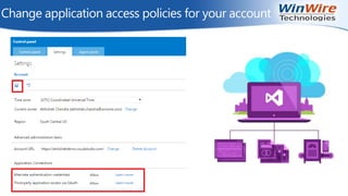 Change application access policies for your account
 