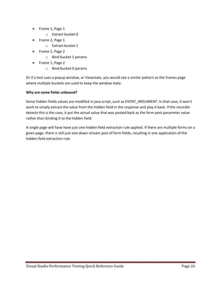 Visual studio performance testing quick reference guide 3 6 | PDF