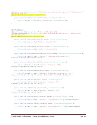 Visual studio performance testing quick reference guide 3 6 | PDF