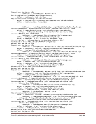 Visual studio performance testing quick reference guide 3 6 | PDF