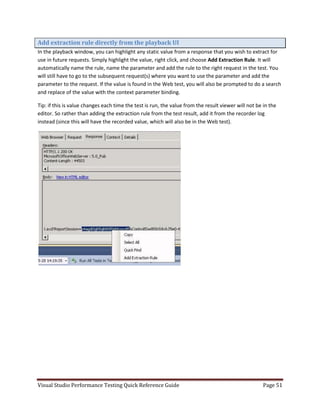 Visual studio performance testing quick reference guide 3 6 | PDF